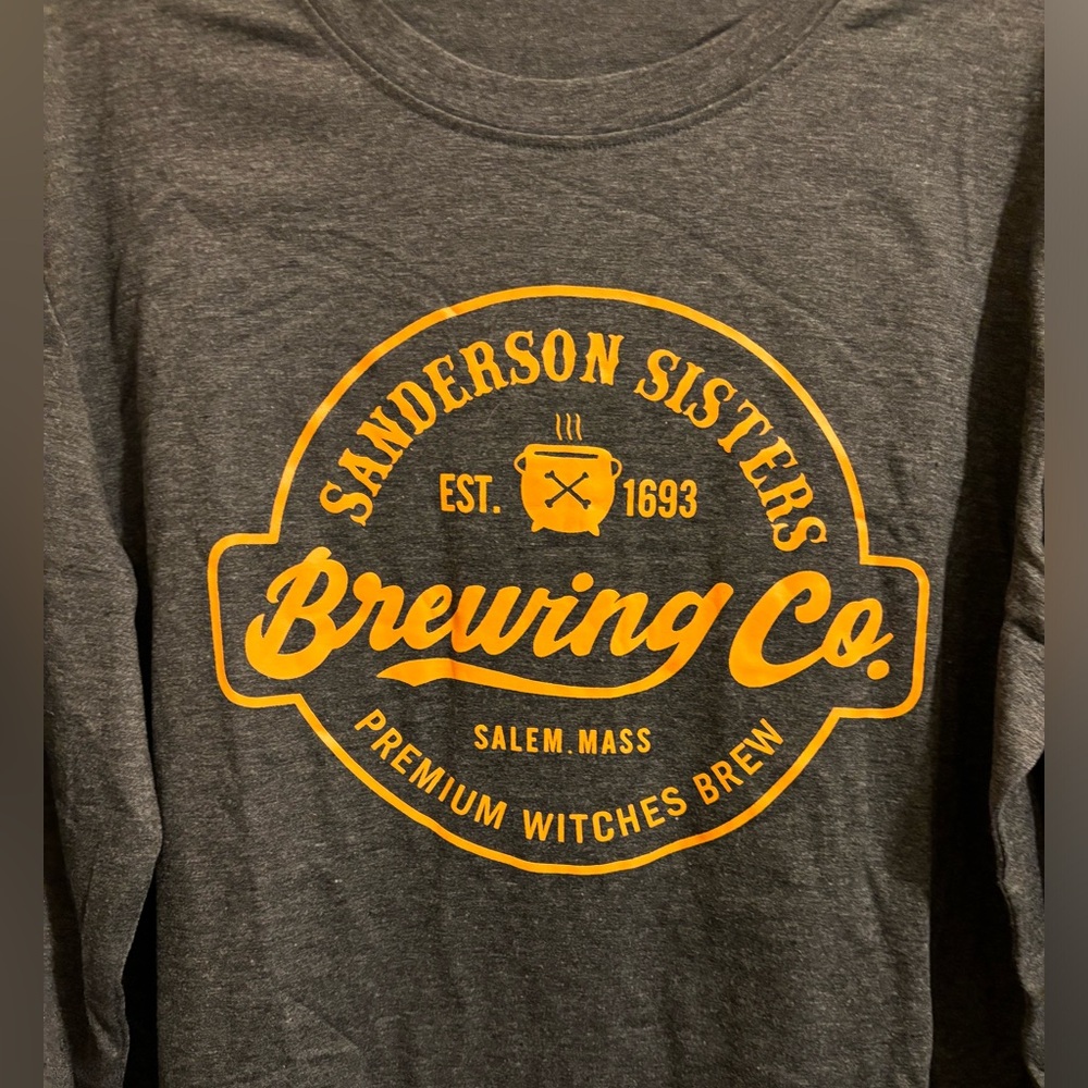 🩶🧡NWT XL Sanderson Sisters Gray Long Sleeve Shirt